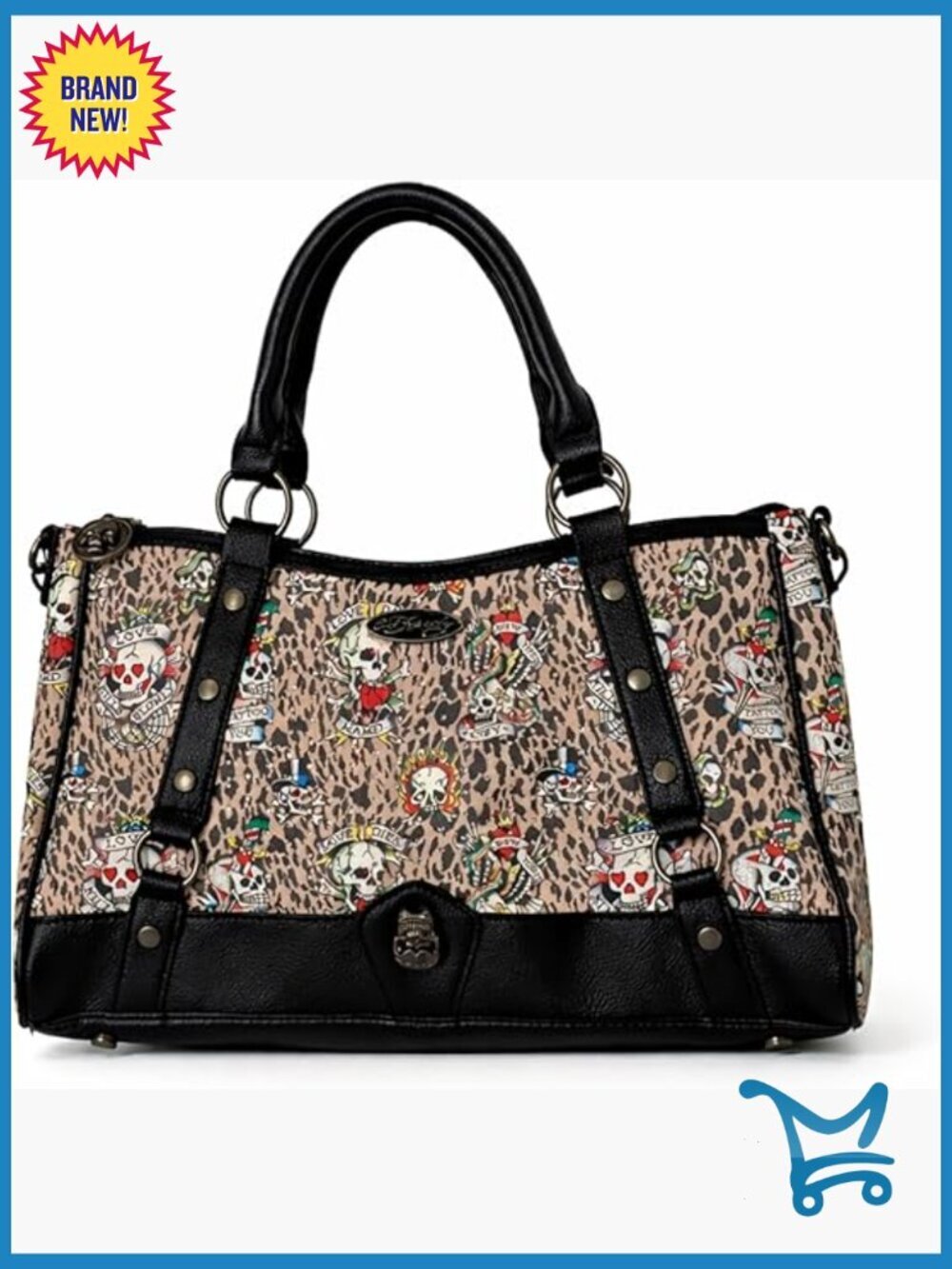 Faux Leather Satchel Handbag with Crossbody Strap, Structured Briefcase Style